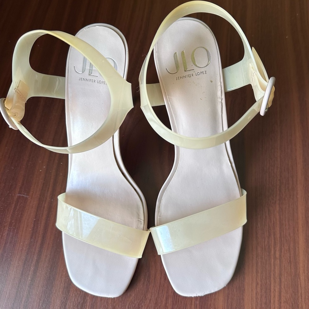 Jennifer Lopez Beige Strap Sandals